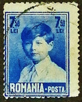 Почтовая марка (7,5 l.). "Принц Михай I". 1928 год, Румыния.
