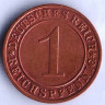 Монета 1 рейхспфенниг. 1931 год (F), Веймарская республика.