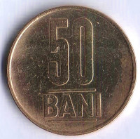 Монета 50 бани. 2019 год, Румыния.