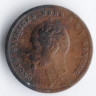 Монета 1 эре. 1857 год, Швеция.