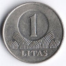 Монета 1 лит. 2010 год, Литва.