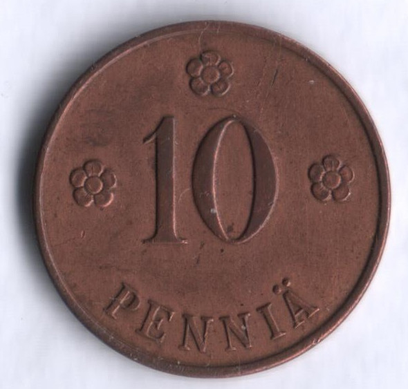 10 пенни. 1919 год, Финляндия.