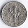 Монета 10 центов. 2013(D) год, США.