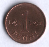 1 пенни. 1965 год, Финляндия.