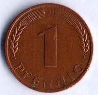 Монета 1 пфенниг. 1969(J) год, ФРГ.
