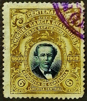Почтовая марка (6 c.). "Мигель Гарсия Гранадос". 1910 год, Гватемала.