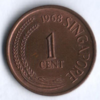 1 цент. 1968 год, Сингапур.