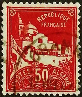 Почтовая марка (50 c.). "Мечеть Печери". 1930 год, Алжир.