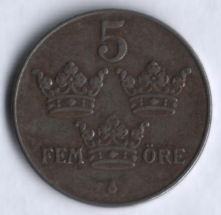 5 эре. 1947 год, Швеция.