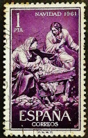 Почтовая марка. «Рождество» - Хосе Хинес. 1961 год, Испания.