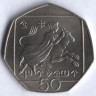 Монета 50 центов. 2002 год, Кипр.
