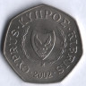 Монета 50 центов. 2002 год, Кипр.