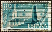 Почтовая марка. "20 лет правления генерала Франко". 1956 год, Испания.