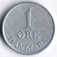 Монета 1 эре. 1962(C;S) год, Дания.