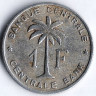 Монета 1 франк. 1959 год, Бельгийское Конго (Ruanda-Urundi).