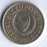 Монета 20 центов. 1991 год, Кипр.