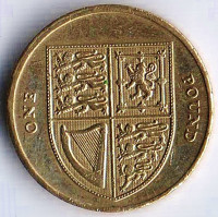 Монета 1 фунт. 2010 год, Великобритания.