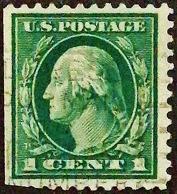 Почтовая марка (1 c.). "Джордж Вашингтон". 1912 год, США.