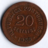 Монета 20 сентаво. 1930 год, Кабо-Верде.