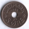 Монета 5 эре. 1938 год, Дания. N;GJ.