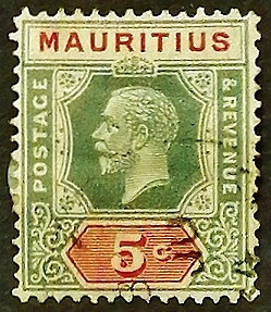 Почтовая марка. "Король Георг V". 1932 год, Маврикий.