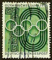 Почтовая марка. "Олимпийские Игры". 1956 год, ФРГ.