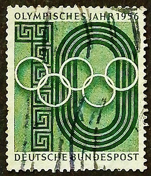 Почтовая марка. "Олимпийские Игры". 1956 год, ФРГ.