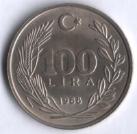 100 лир. 1988 год, Турция.