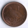 Монета 1 пенни. 1988(AC) год, Гибралтар.