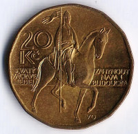 Монета 20 крон. 2012 год, Чехия. Монета 20 крон. 2012 год, Чехия.