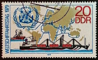 Почтовая марка. "Всемирный день морского флота". 1979 год, ГДР.