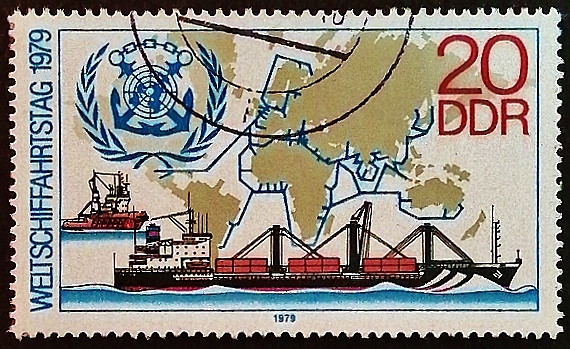 Почтовая марка. "Всемирный день морского флота". 1979 год, ГДР.