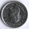 Монета 1 песо. 1960 год, Аргентина.