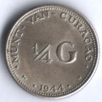 Монета 1/4 гульдена. 1944 год, Кюрасао.