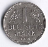 Монета 1 марка. 1986(J) год, ФРГ.