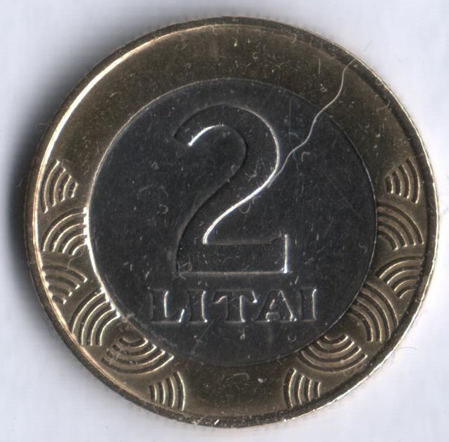 Монета 2 лита. 1998 год, Литва.