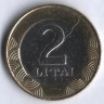 Монета 2 лита. 1998 год, Литва.