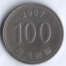 Монета 100 вон. 2007 год, Южная Корея.