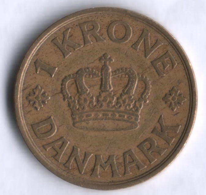 Монета 1 крона. 1930 год, Дания. N;GJ.