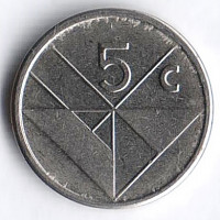 Монета 5 центов. 2009 год, Аруба.