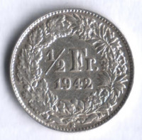 1/2 франка. 1942 год, Швейцария.