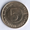 5 толаров. 2000 год, Словения.