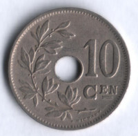 Монета 10 сантимов. 1926 год, Бельгия (Belgie).