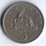 Монета 5 центов. 1972 год, Ямайка.