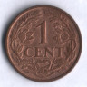 Монета 1 цент. 1926 год, Нидерланды.