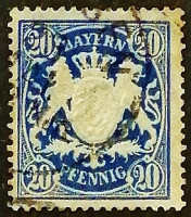 Набор марок (20 pf.). "Герб Баварии". 1888 год, Бавария.