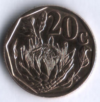 20 центов. 1994 год, ЮАР.