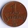 Монета 1 сантим. 1924 год, Латвия.
