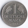 Монета 1 марка. 1989(D) год, ФРГ.