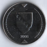 Монета 1 конвертируемая марка. 2008 год, Босния и Герцеговина.